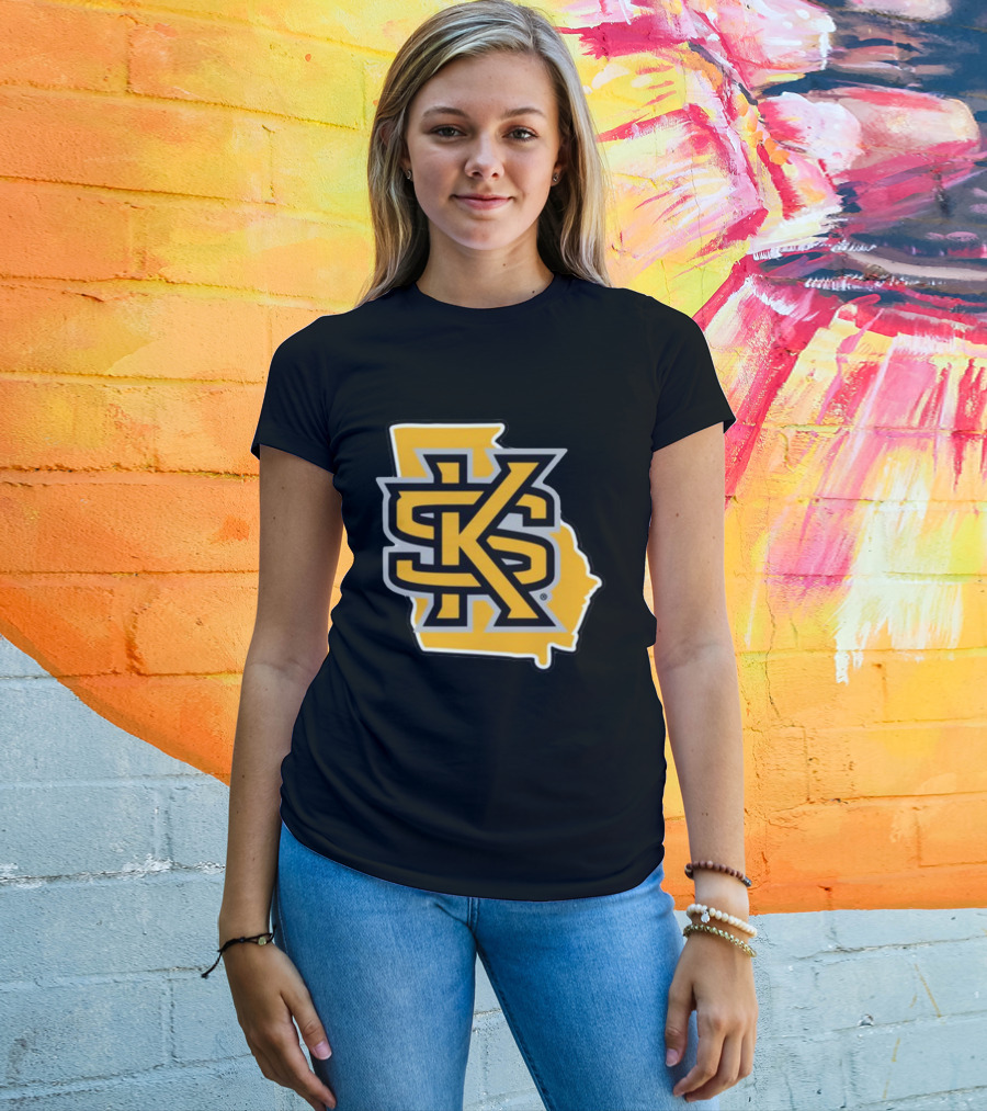 Kennesawfifty1 KS Letter Overlay On Georgia Shape T-Shirt