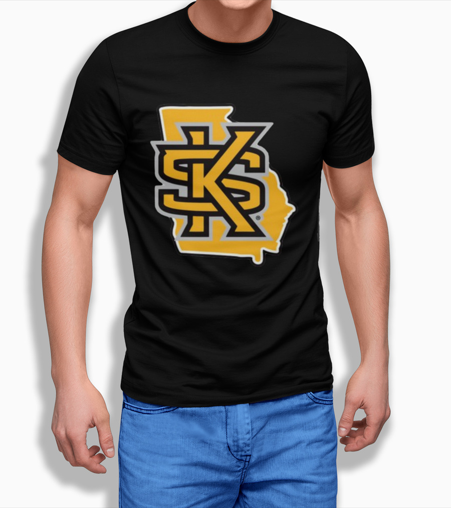 Kennesawfifty1 KS Letter Overlay On Georgia Shape T-Shirt