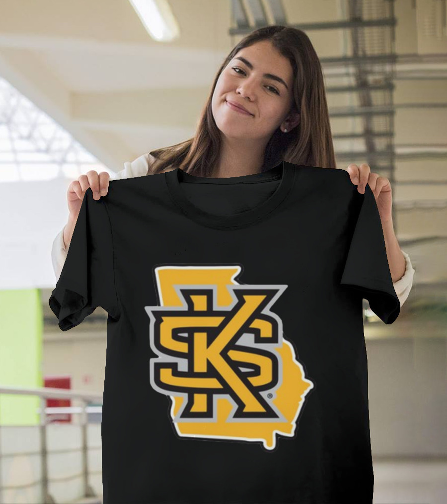 Kennesawfifty1 KS Letter Overlay On Georgia Shape T-Shirt