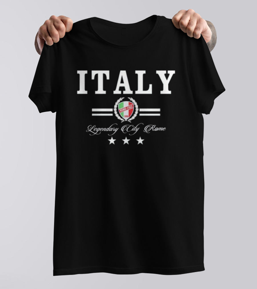 Italy Legendary City Rome 1998 Badge Stars T-Shirt