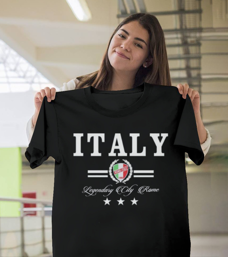 Italy Legendary City Rome 1998 Badge Stars T-Shirt