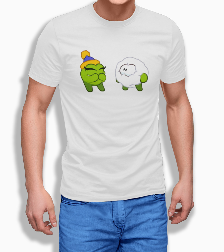 Cut The Rope Om Nom Winter With Snowball Character T-Shirt