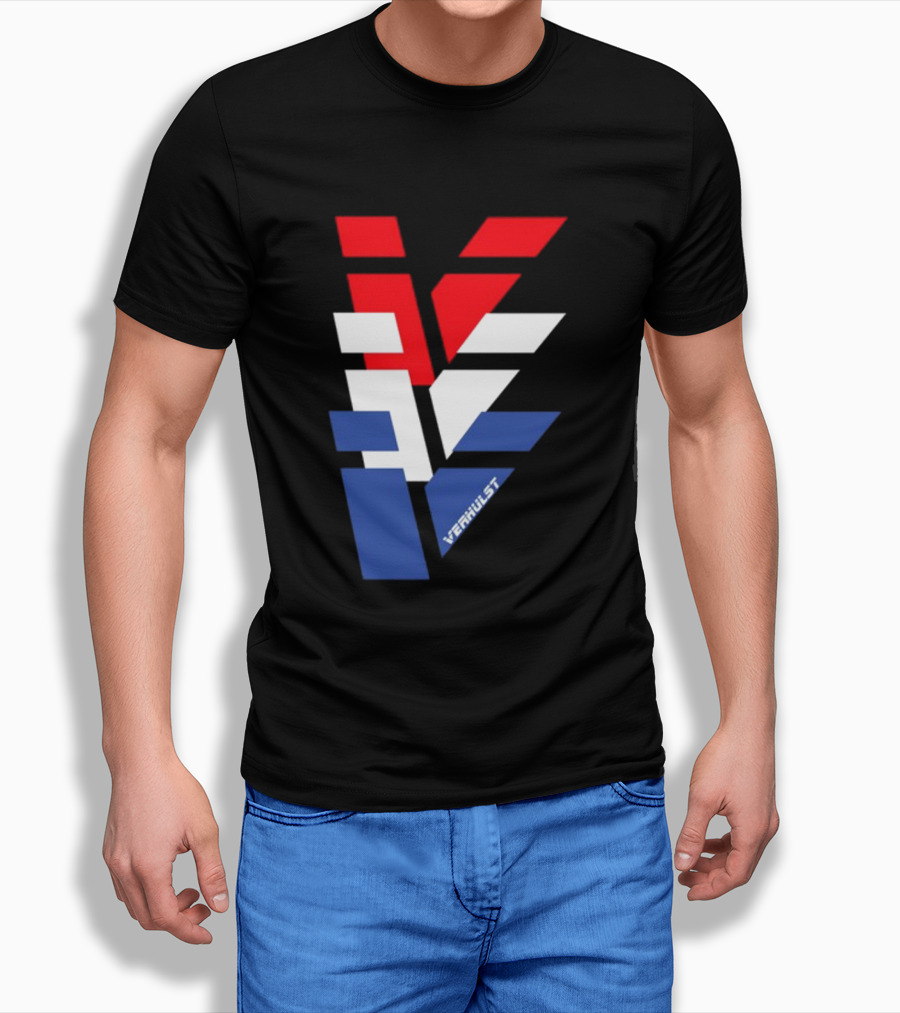 Verhulst Tri-Color Red White Blue V T-Shirt