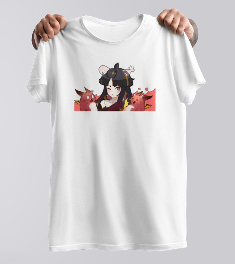 Vreverie Rana Ianna Winking Girl With Red Creatures T-Shirt