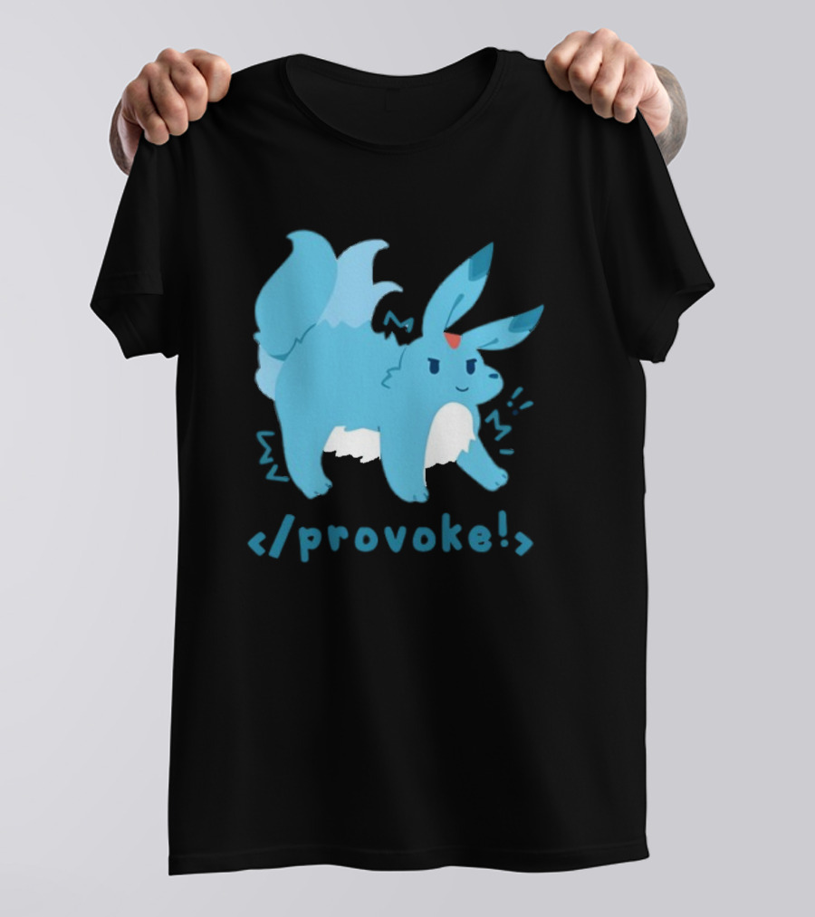 Provoke Pokemon Inspired Blue Character With Coding Element T-Shirt