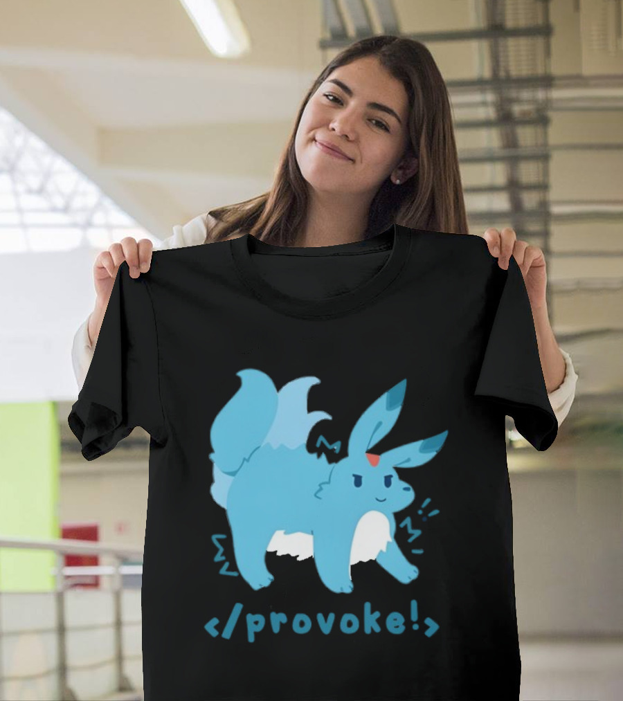 Provoke Pokemon Inspired Blue Character With Coding Element T-Shirt