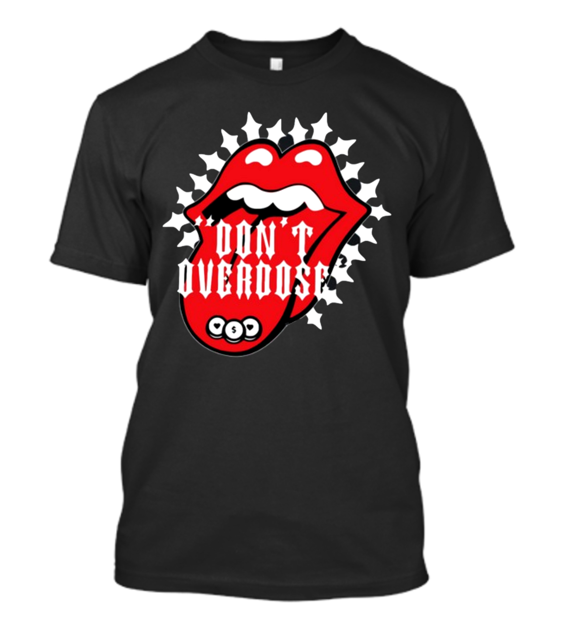 Upperlevel916 Evol Love Is A Drug Don't Overdose Iconic Red Lips T-Shirt