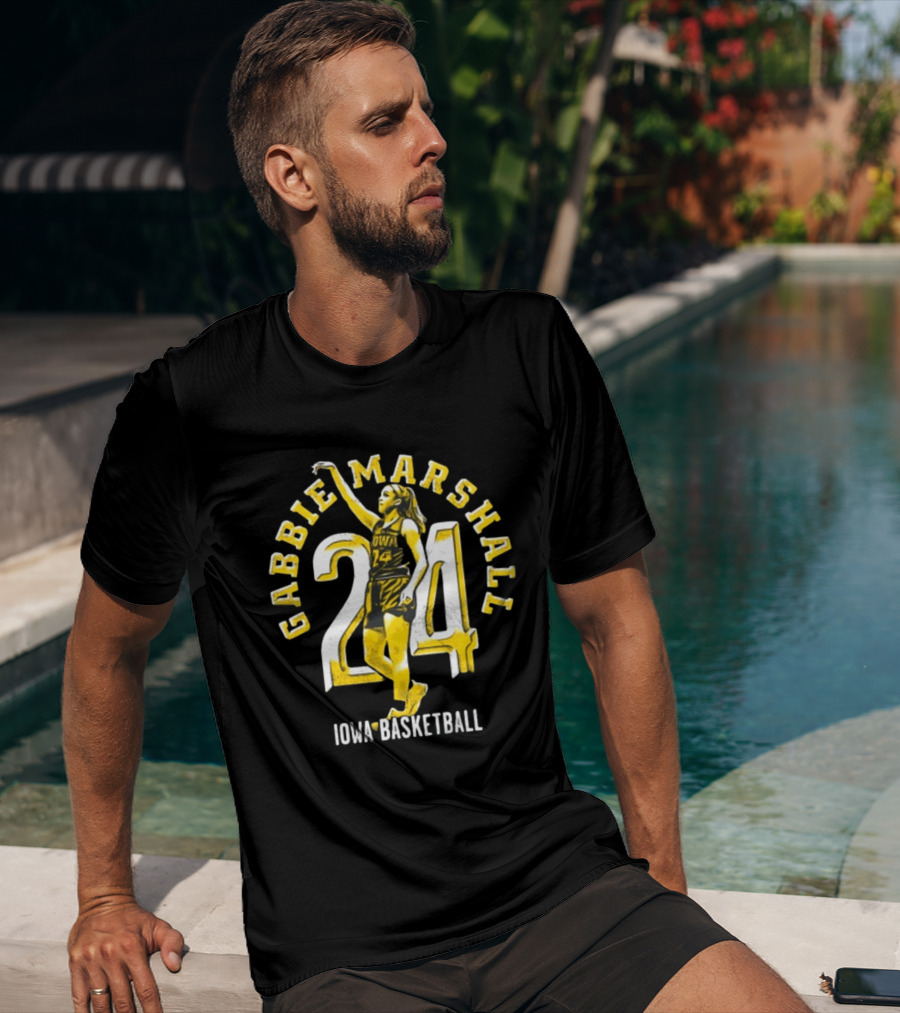 Gabbie Marshall 24 Iowa Basketball Player Iconic Jersey T-Shirt