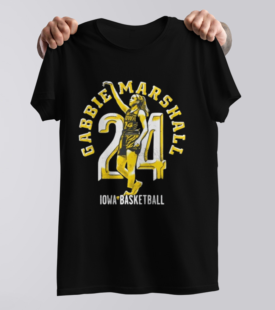 Gabbie Marshall 24 Iowa Basketball Player Iconic Jersey T-Shirt