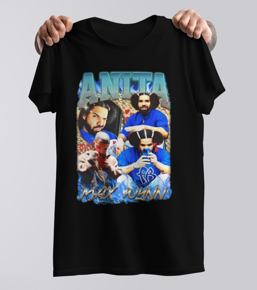 Anita Max Wynn Goofy Garms Blue Photography Collage T-Shirt