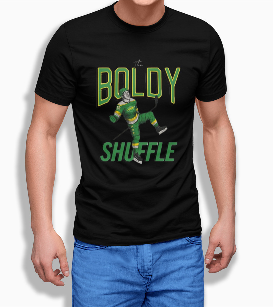 Hockeylodge Boldy Shuffle Hockey Player Green Jersey Action T-Shirt
