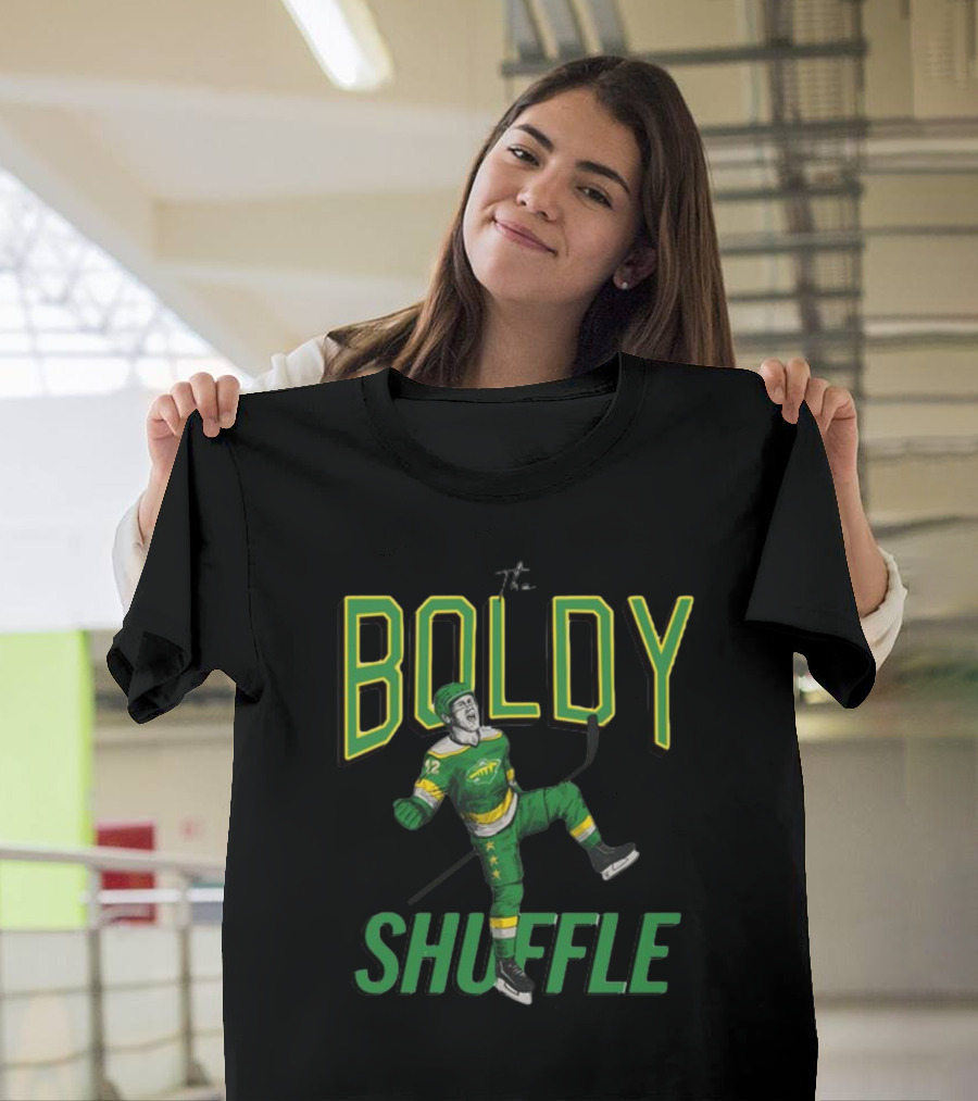 Hockeylodge Boldy Shuffle Hockey Player Green Jersey Action T-Shirt