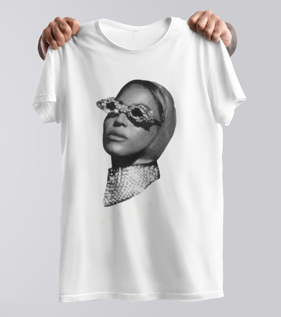 Opulence Rhinestone Glasses And Scarf Glamour T-Shirt