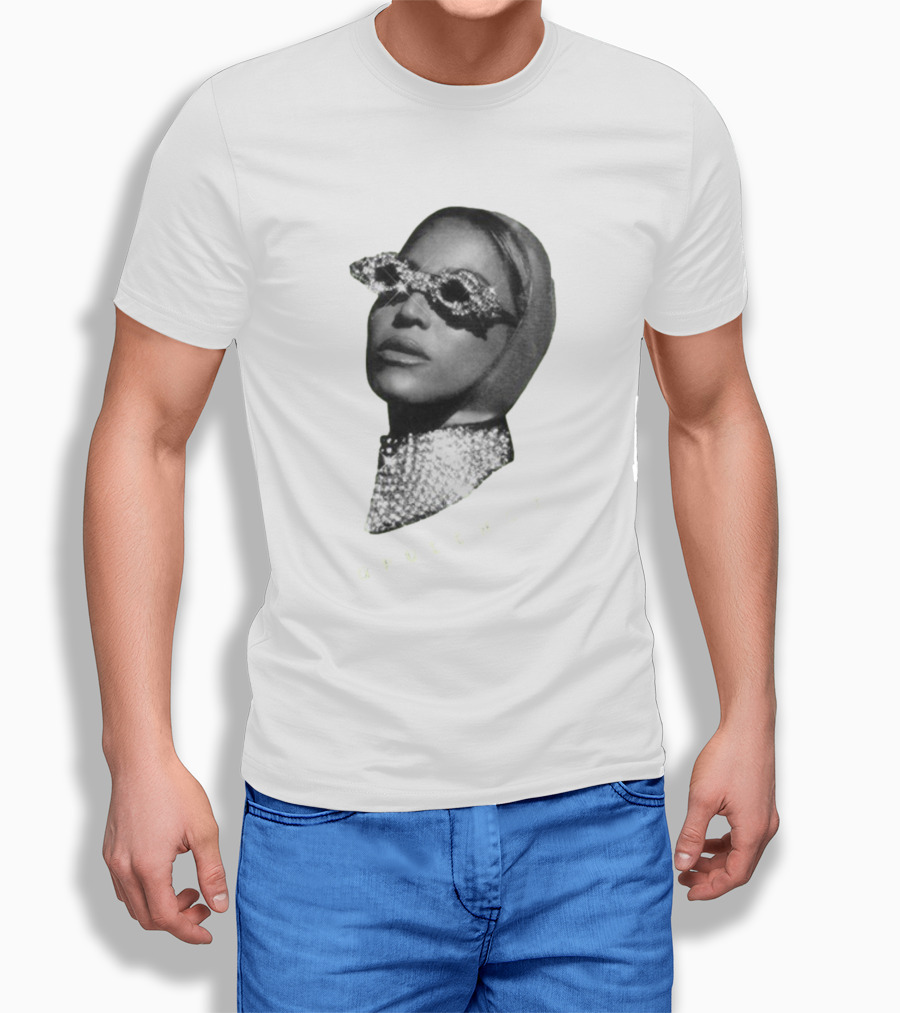 Opulence Rhinestone Glasses And Scarf Glamour T-Shirt