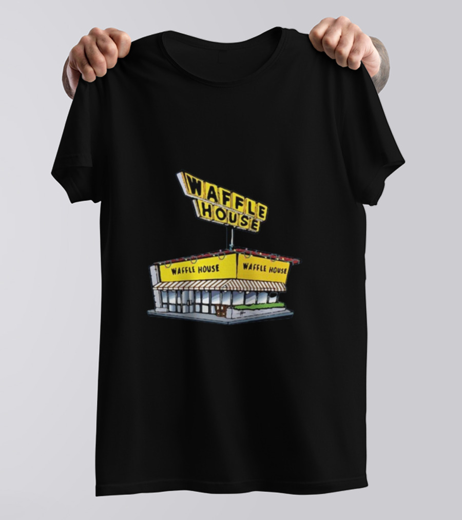 Waffle House Blue Christmas Storefront Signage T-Shirt