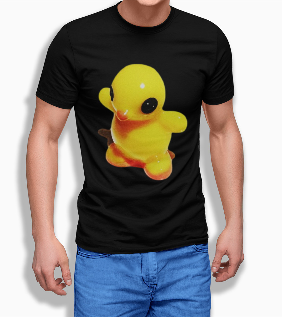 Fleshwater Plastic Duck Yellow Figurine With Black Eyes T-Shirt