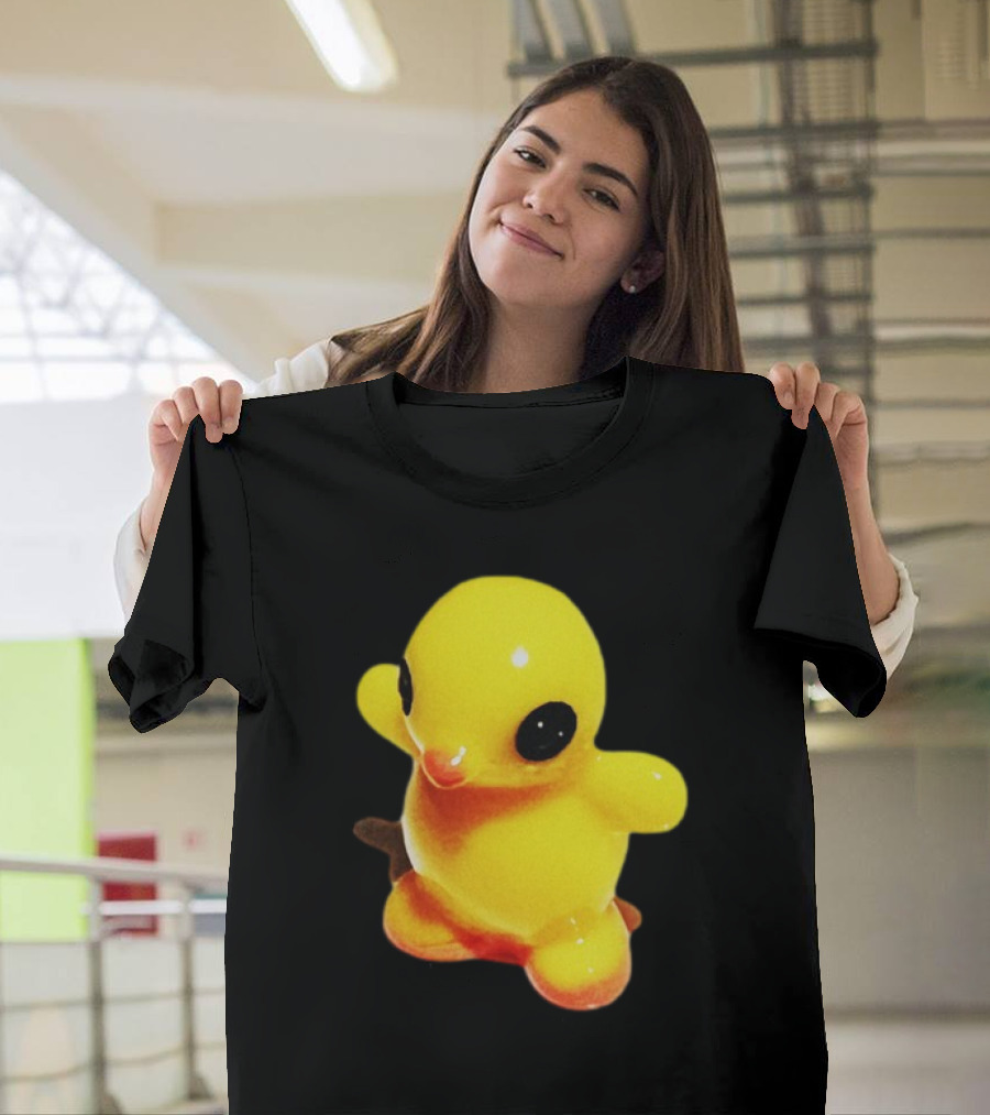 Fleshwater Plastic Duck Yellow Figurine With Black Eyes T-Shirt