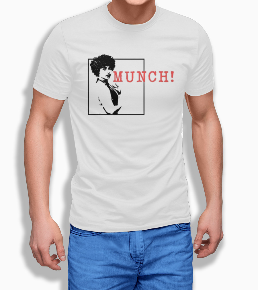 Ylikeapparel Munch Bold Red Text With Figure Image T-Shirt