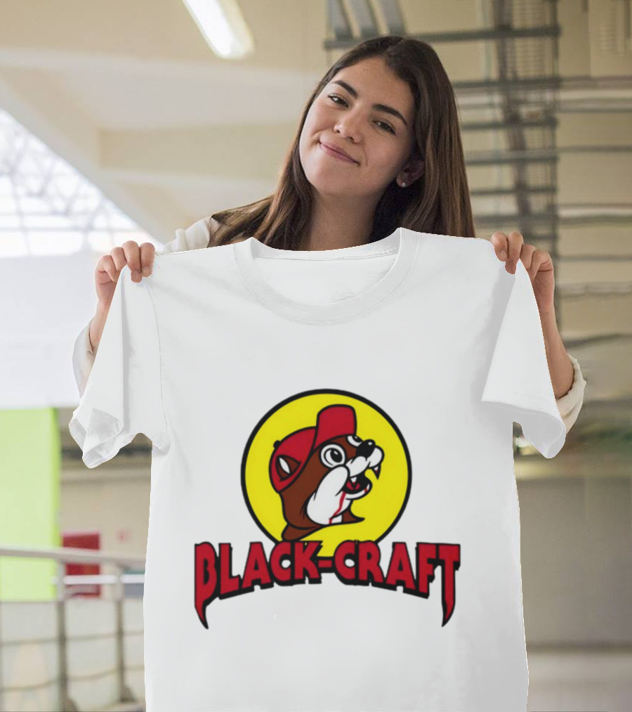 Black Craft Bucees Softstyle V-Neck Texan Mascot T-Shirt