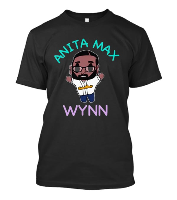 Anita Max Wynn Cartoon Style Character With Sunglasses And Baseball Jersey T-Shirt