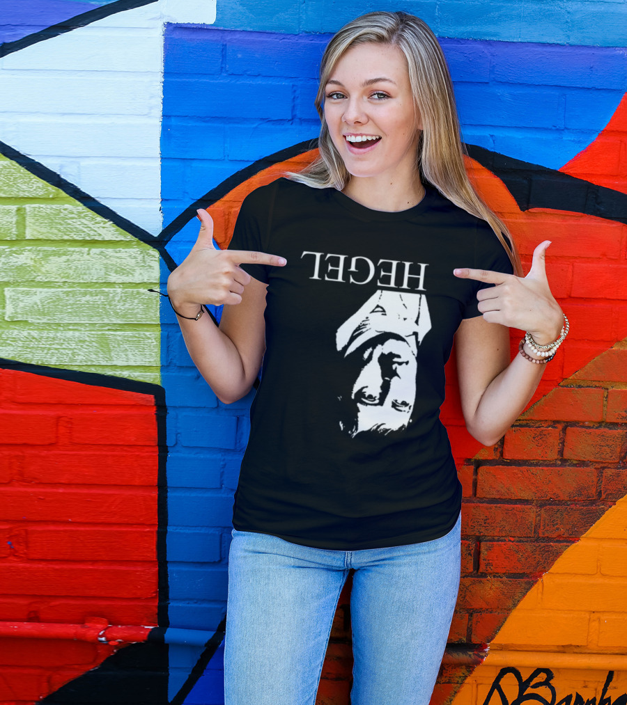 Marx Hegel Upside Down Text Image T-Shirt