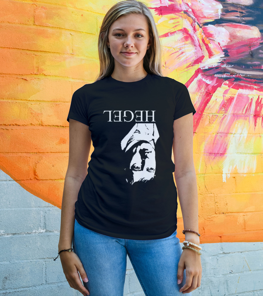 Marx Hegel Upside Down Text Image T-Shirt
