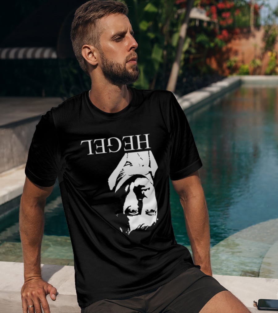 Marx Hegel Upside Down Text Image T-Shirt