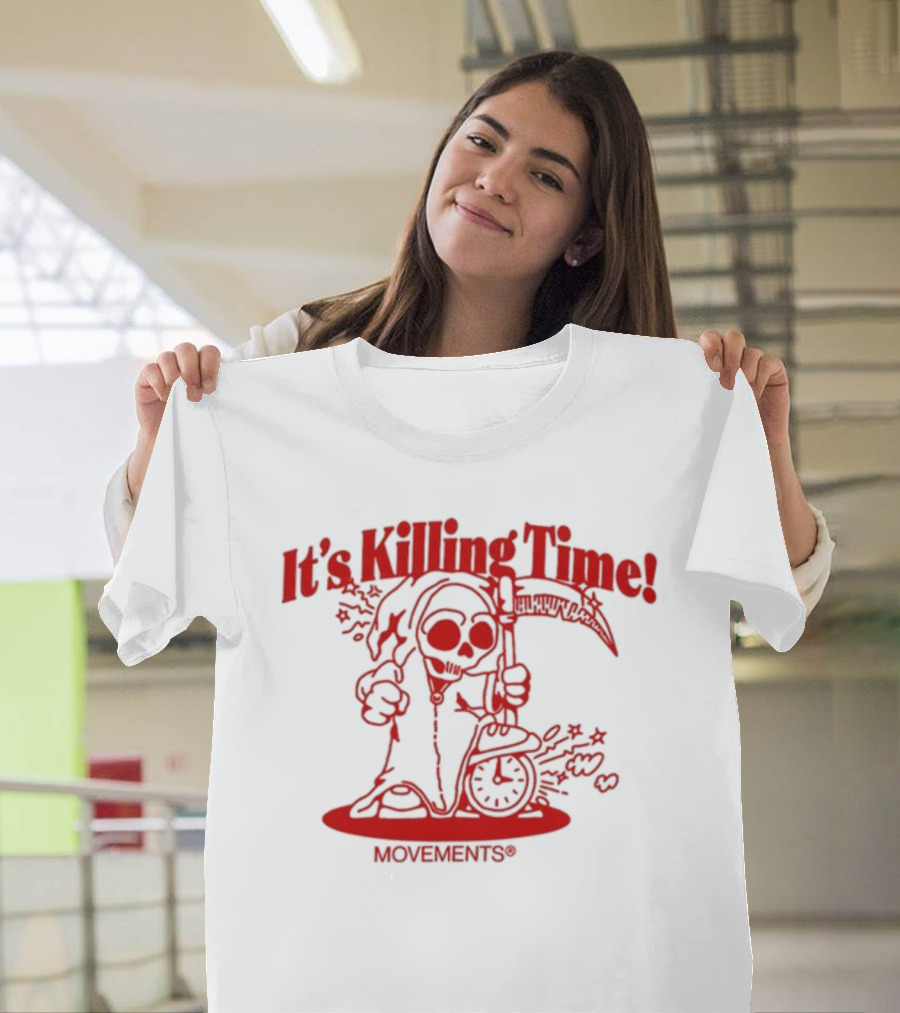 Movements It's Killing Time Grim Reaper Scythe Hourglass T-Shirt