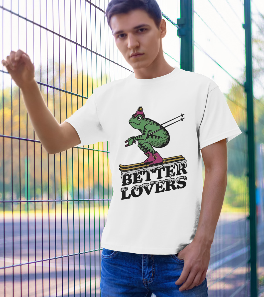 Better Lovers Ski Frog Pom Pom Hat Slalom T-Shirt