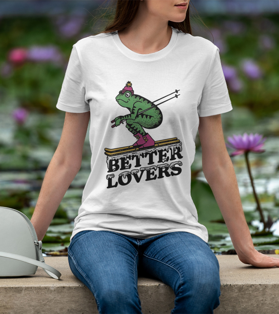 Better Lovers Ski Frog Pom Pom Hat Slalom T-Shirt
