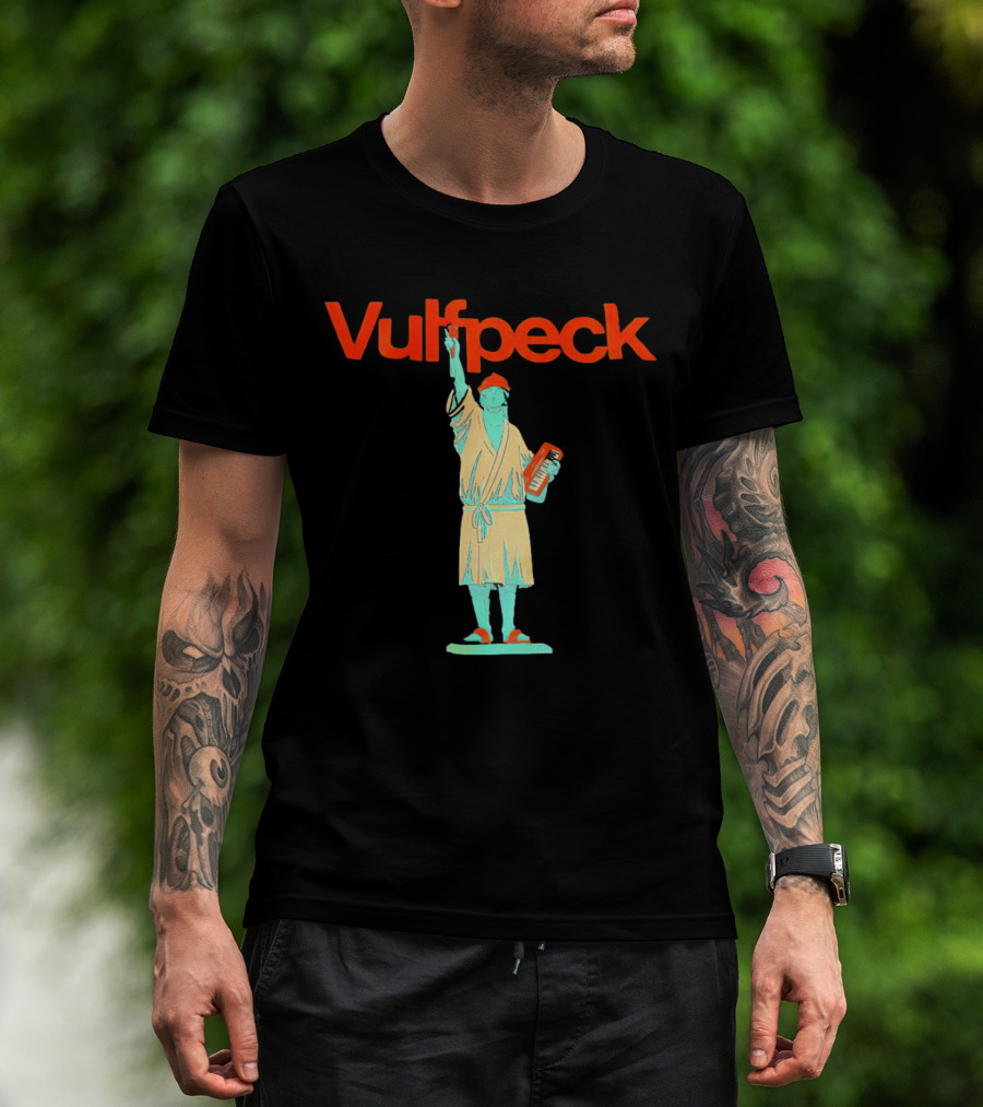 Vulfpeck Statue Of Liberty With Keyboard And Red Hat T-Shirt