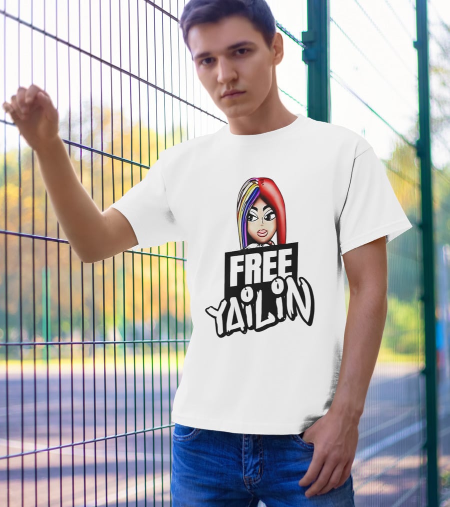 Free Yailin Colorful Hair Cartoon T-Shirt