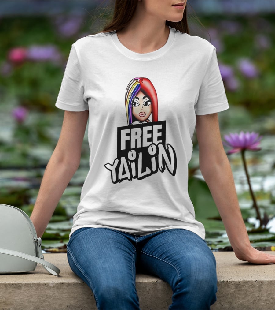 Free Yailin Colorful Hair Cartoon T-Shirt