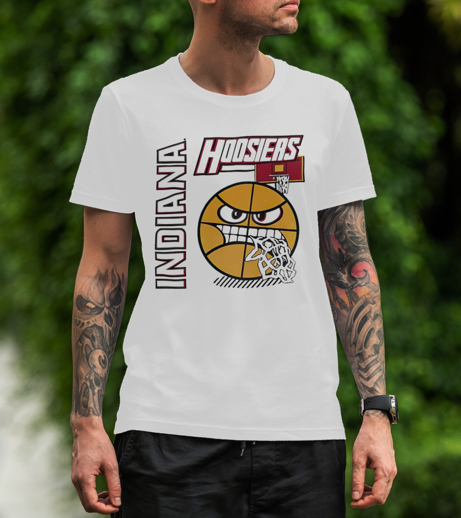 Indiana Hoosiers Angry Basketball Face T-Shirt