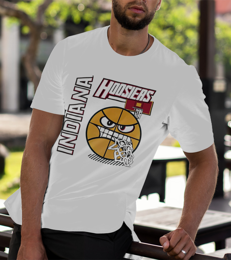 Indiana Hoosiers Angry Basketball Face T-Shirt