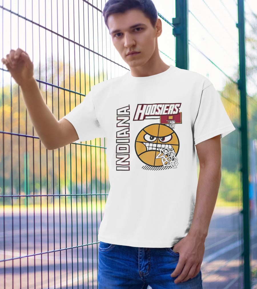 Indiana Hoosiers Angry Basketball Face T-Shirt