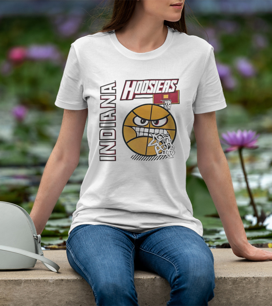 Indiana Hoosiers Angry Basketball Face T-Shirt