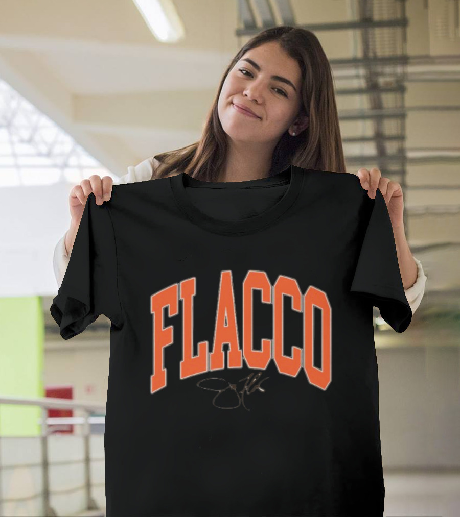 Joe Flacco Where I'm From Flacco Signature Orange Block Letters T-Shirt