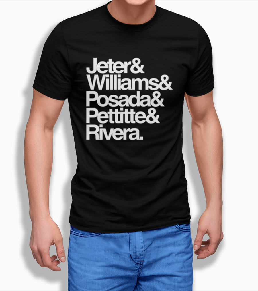 Jeter Williams Posada Pettitte Rivera New York Yankees Core Five Legends T-Shirt