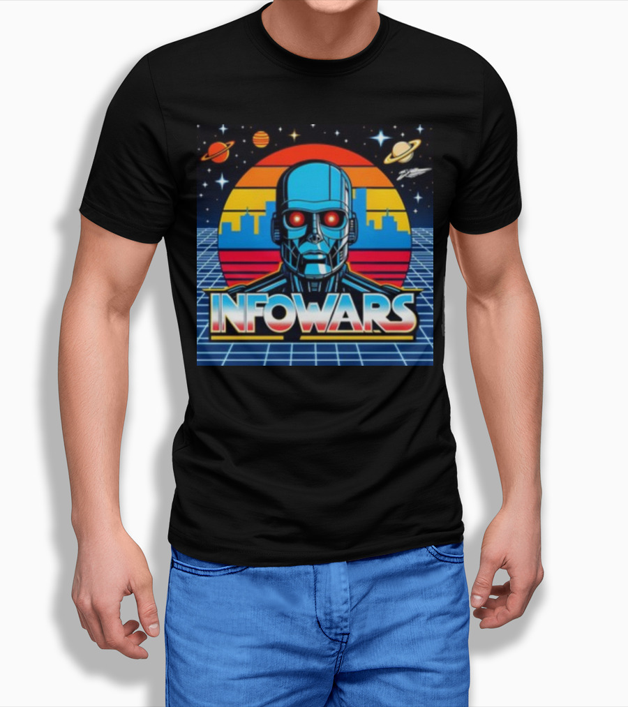 Infowars Skynet Retro Futuristic Robot T-Shirt