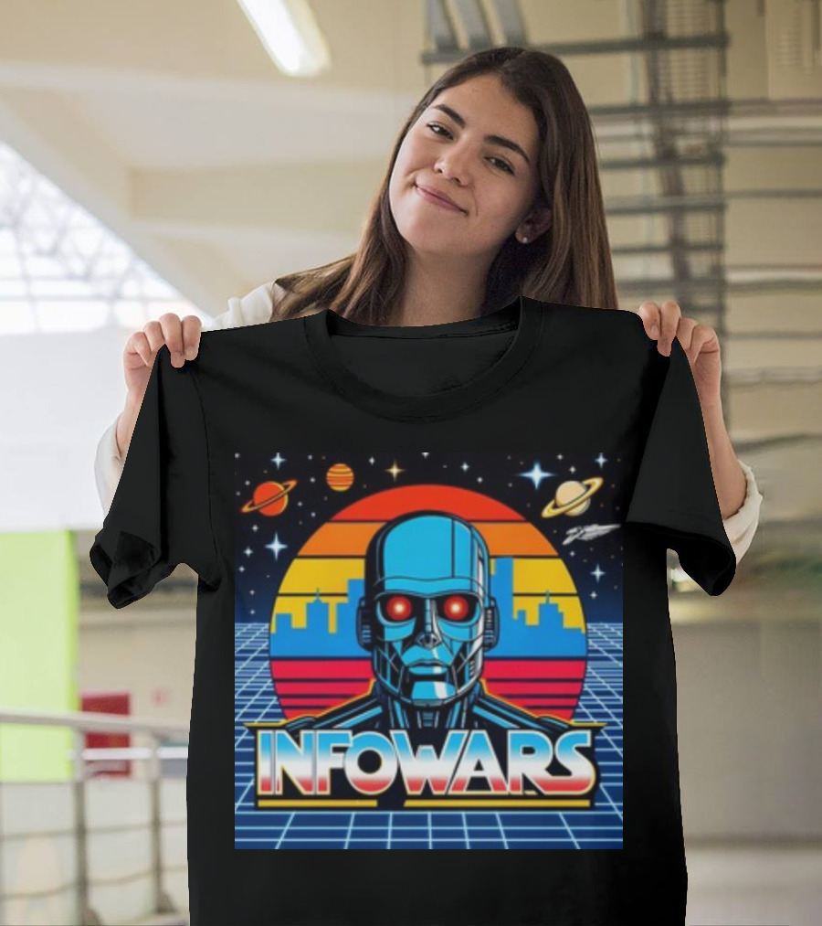 Infowars Skynet Retro Futuristic Robot T-Shirt
