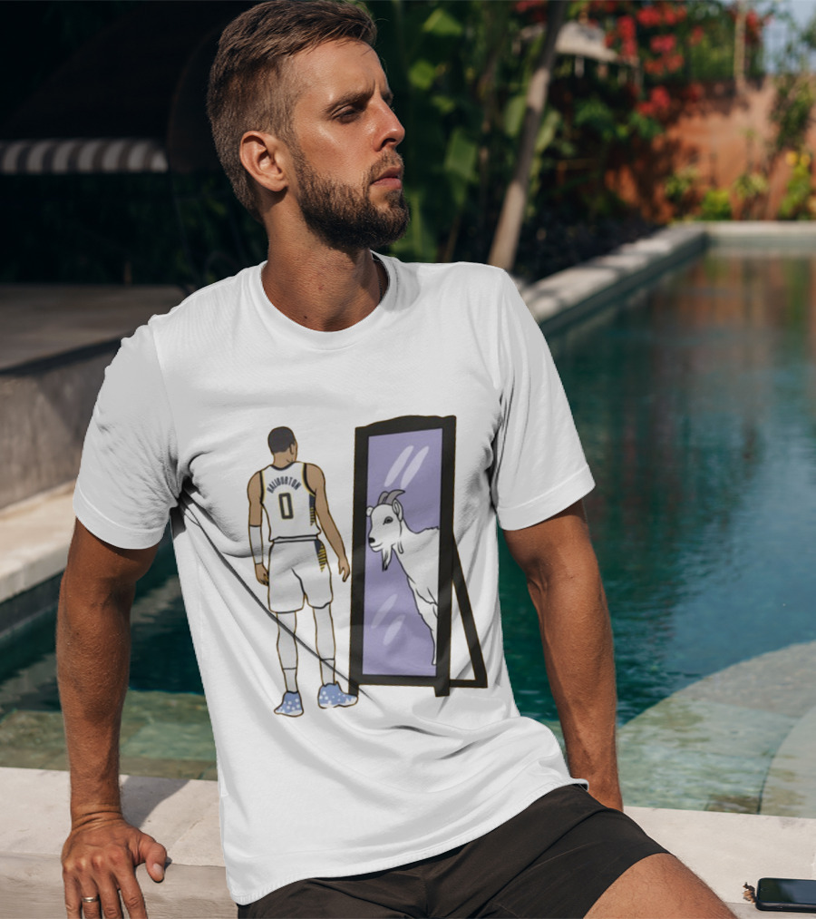 Tyrese Haliburton 0 Reflecting Goat In Mirror T-Shirt