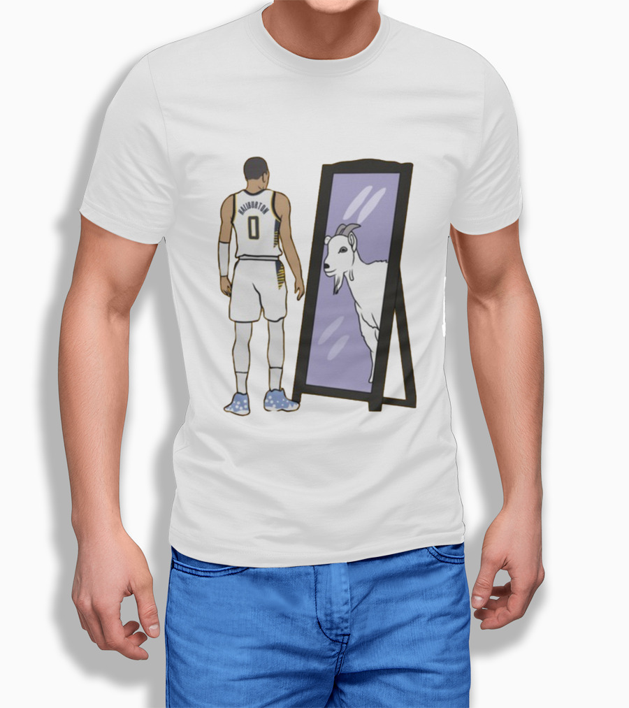 Tyrese Haliburton 0 Reflecting Goat In Mirror T-Shirt