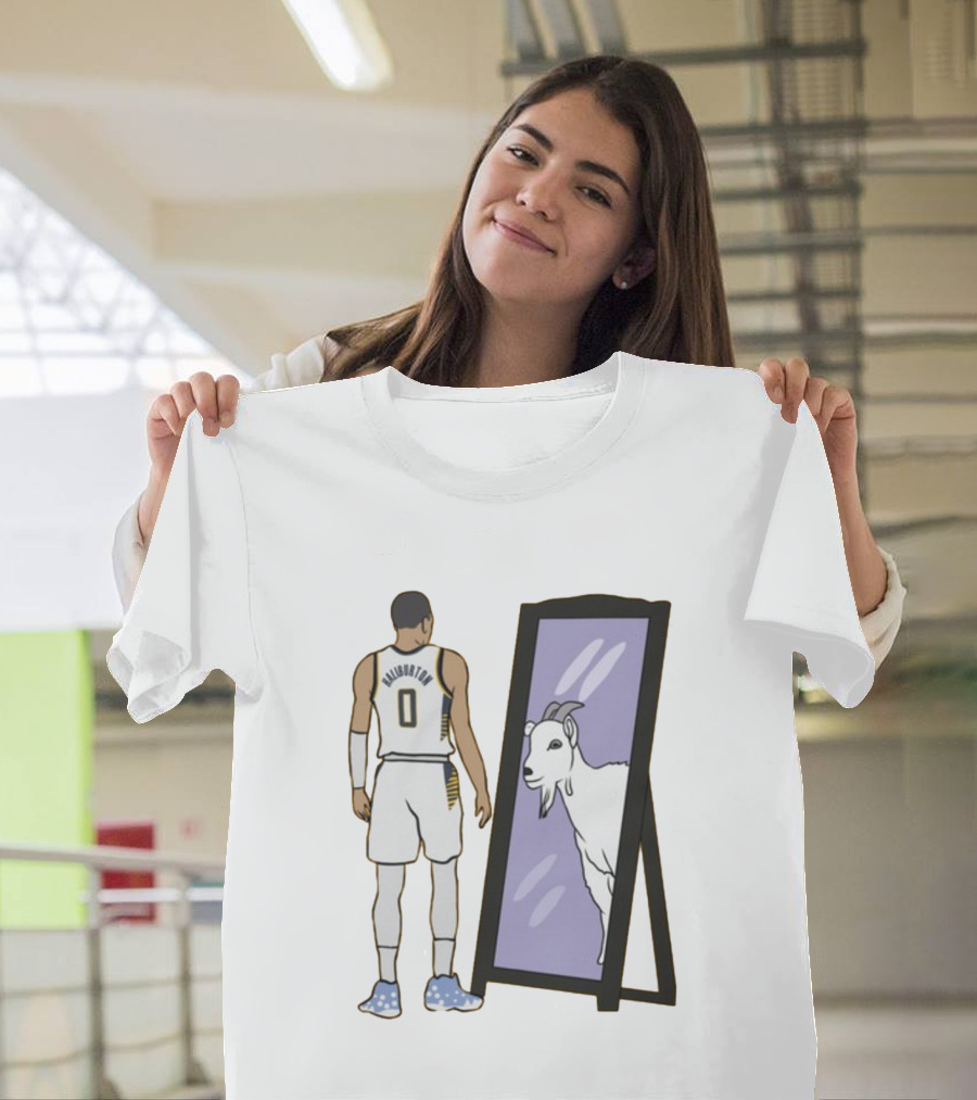 Tyrese Haliburton 0 Reflecting Goat In Mirror T-Shirt