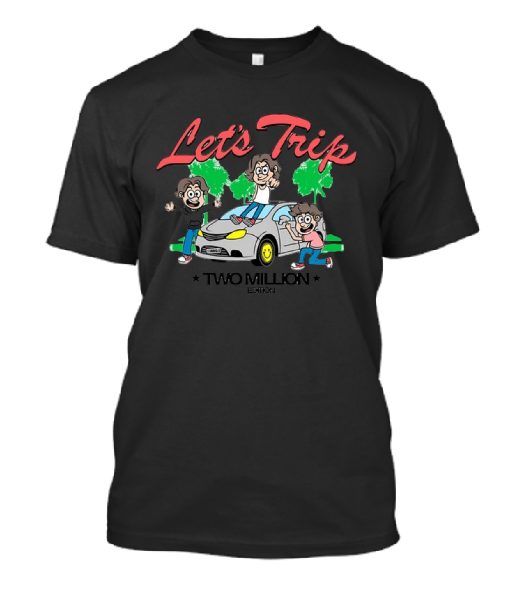 Let's Trip La Minivan Two Million Edition Fun Adventure Cartoon T-Shirt