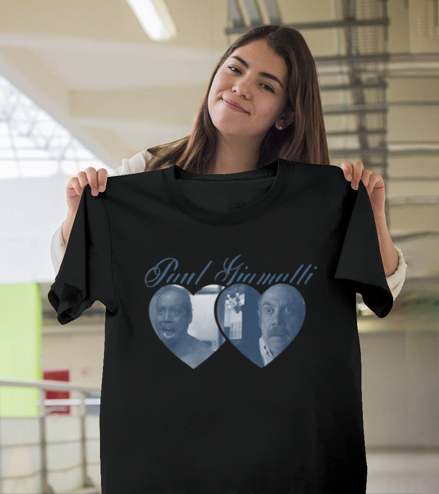 Paul Giamatti Double Heart Expression Collage T-Shirt