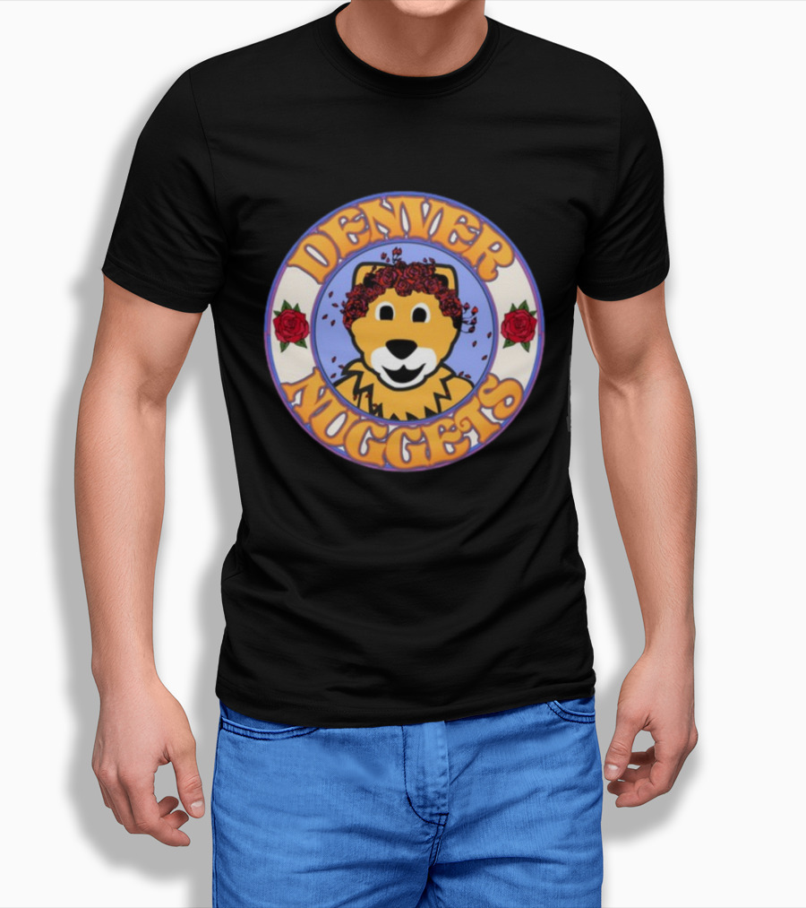 Denver Nuggets Floral Mascot Circle T-Shirt