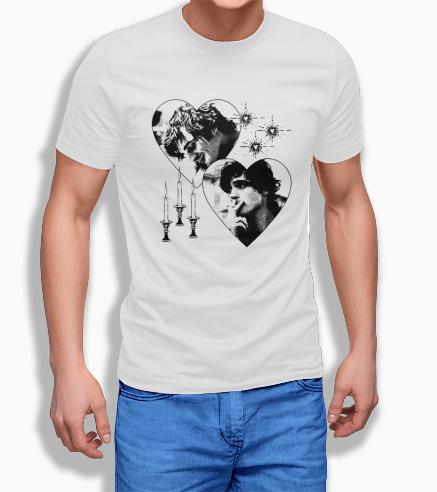 Mustardyardpress Saltburn Felix Hearts Candlelight Portraits T-Shirt