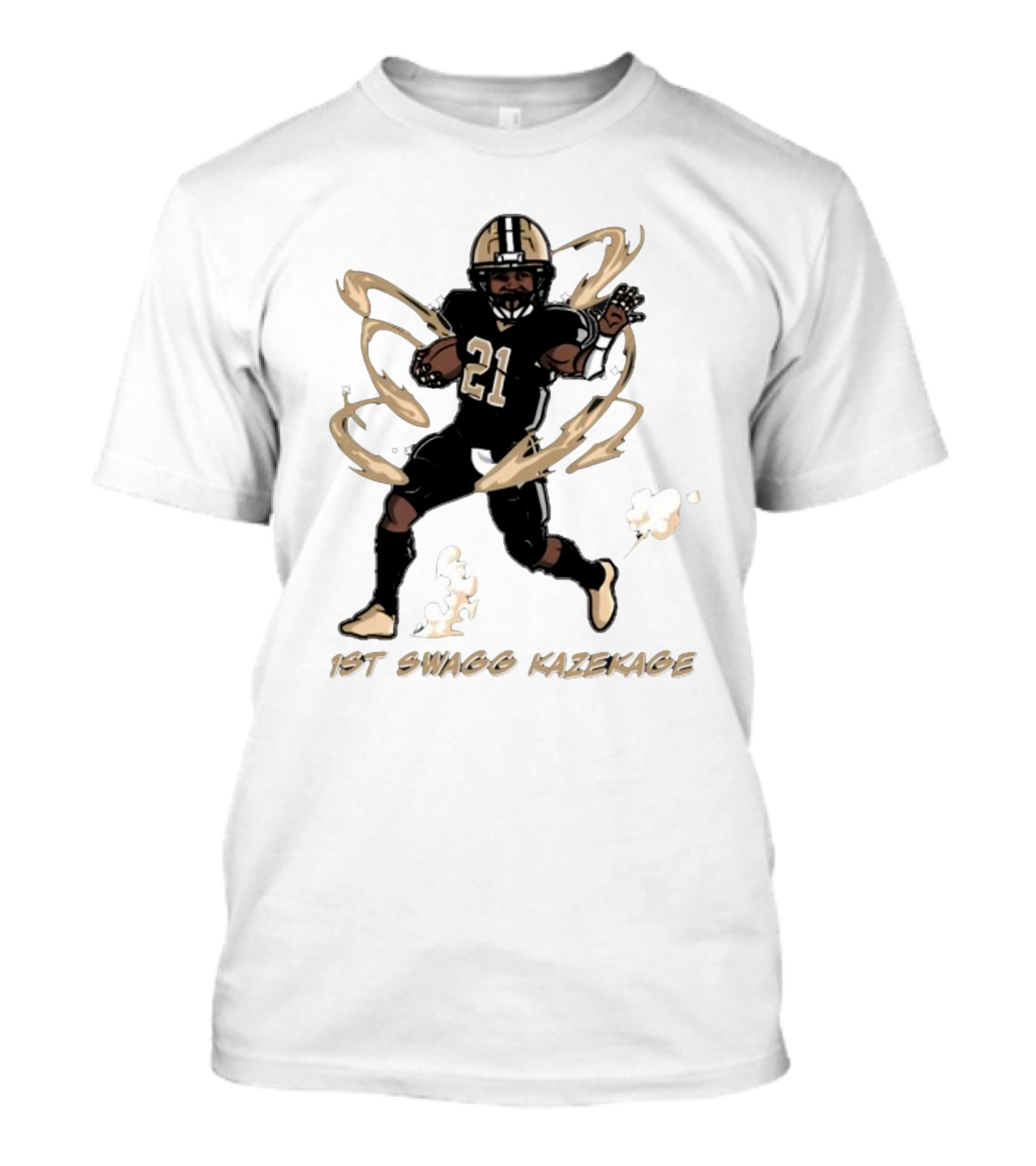 1St Swagg Kazekage Football Player Number 21 With Gold Aura T-Shirt