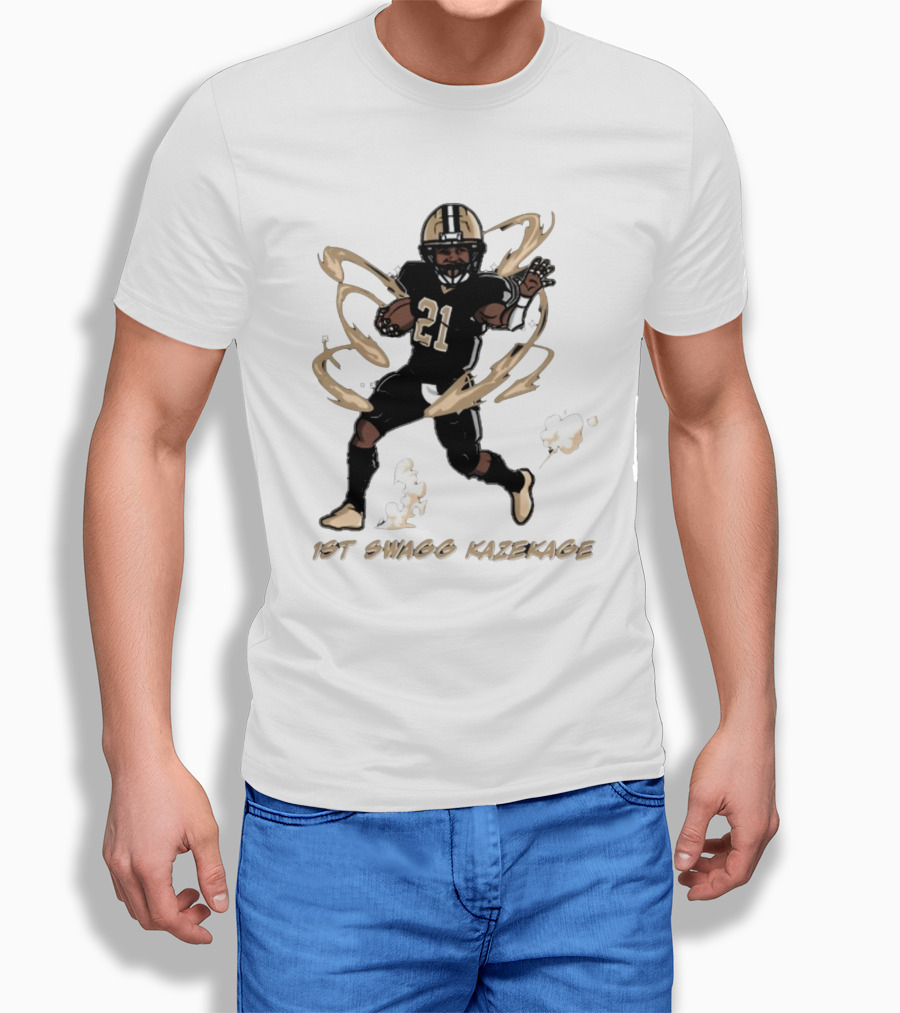 1St Swagg Kazekage Football Player Number 21 With Gold Aura T-Shirt